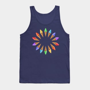 Circle of Rainbow Ice Cream Cones Tank Top